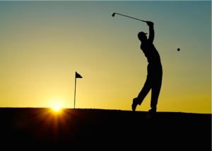 man playing golf